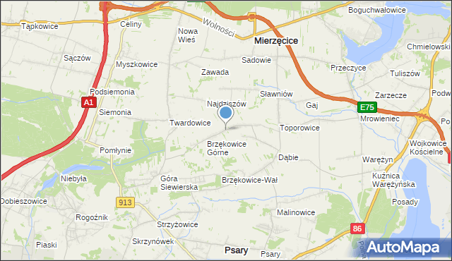 mapa Goląsza Górna, Goląsza Górna na mapie Targeo